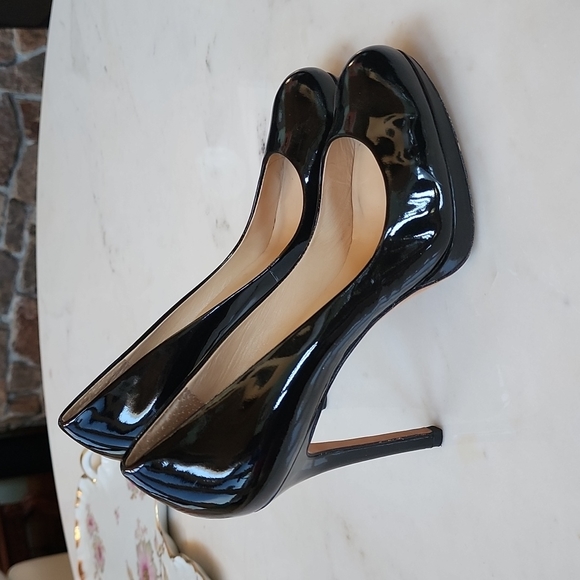 Ann Taylor black patent platform heels Size 8m - Picture 4 of 14